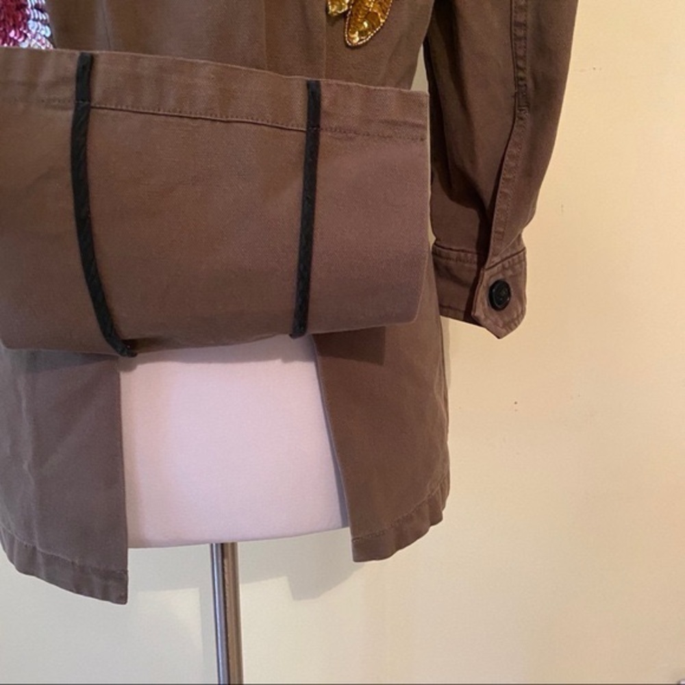 Veronica Beard Olive Green Embroidered Military Jacket - Picture 8 of 16